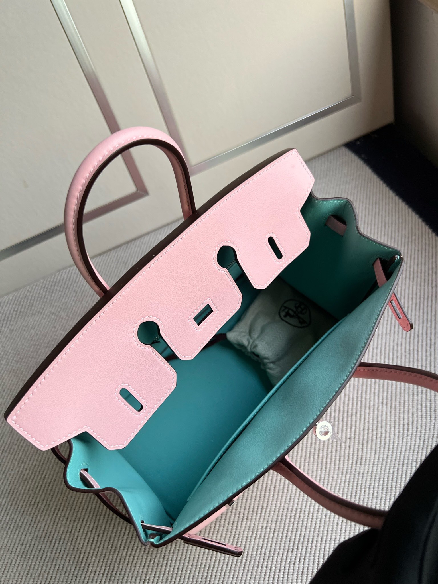 에르메스 버킨백25 화이트 은장 토고가죽